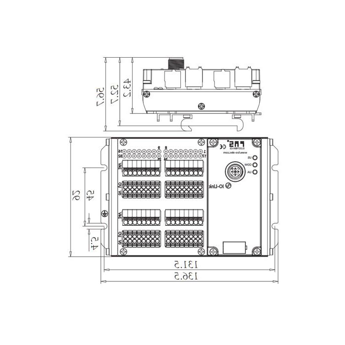 IP20、IO-Link Hub、NPN、32DI/DO 自适应、Class B、端子式模块、009C51